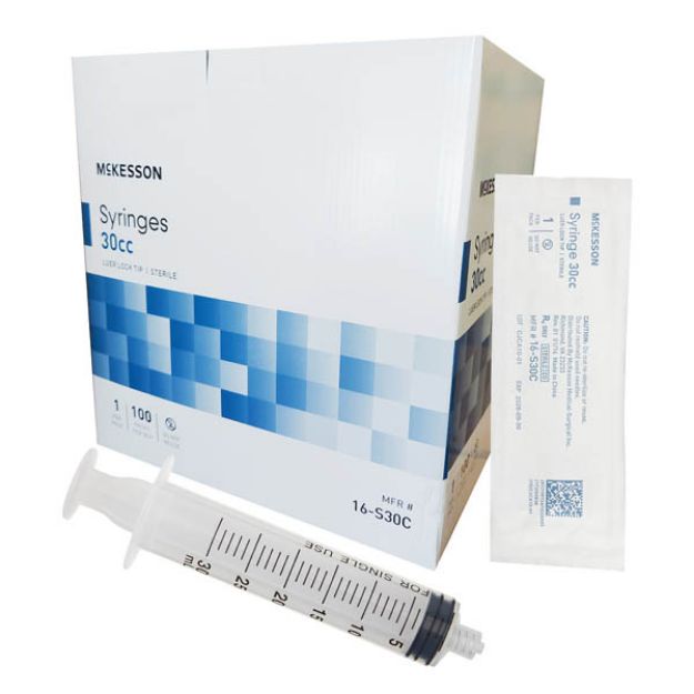 Picture of Syringe Luer Lock 30ml McKesson 16-S30C 100Ea/Bx 6Bx/Cs (MK)