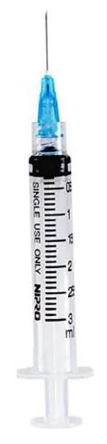 Picture of 3cc Latex Free Syringe 21Gx1 Luer-Lok Tip With Needle JD+03L2125 100/Bx 10Bx/Cs (NP)