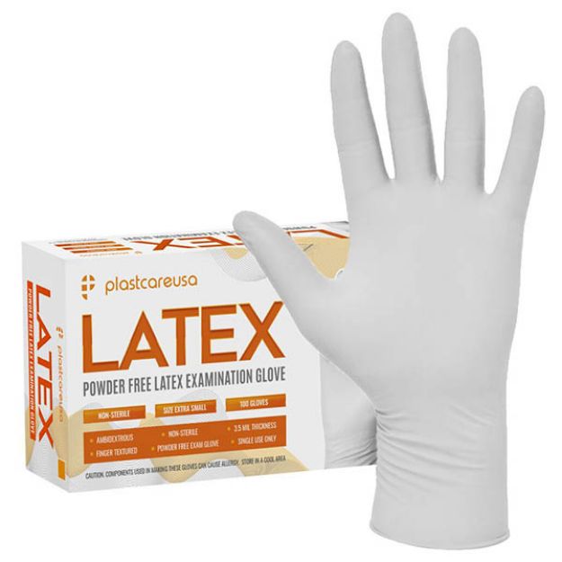 Picture of Latex Gloves Powder Free Medium Plastcare100Pc/Bx 10Bx/Cs(ST)