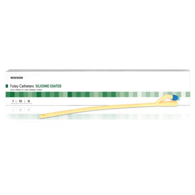 Picture of Catheter Foley Straight Tip Silicone Coated Ltx 22FR 5cc-10cc  McKesson 16-SLFOL522 1/Ea 10Ea/Bx(MK)