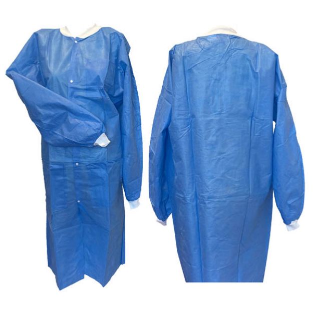 Picture of Lab Coat SMS Blue Knit Cuff Knit Collar 3 Pocket X-Large Essential Cares 10Pc/Bg 3Bg/Cs